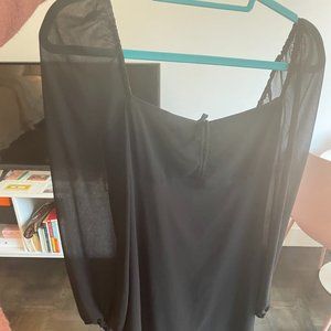 Wilfred Black Crepe Midi Dress